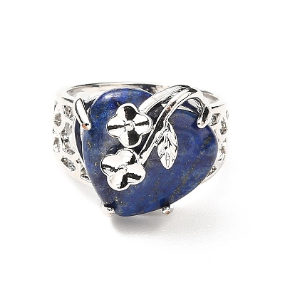 Natural Lapis Lazuli Adjustable Rings RJEW-P043-03P-13-1