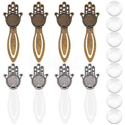 DIY Blank Dome Hamsa Hand Bookmark Making Kit DIY-SC0021-03-1