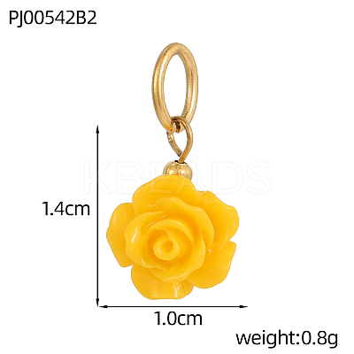 12Pcs 304 Stainless Steel Resin Charms STAS-OY009-84G-1
