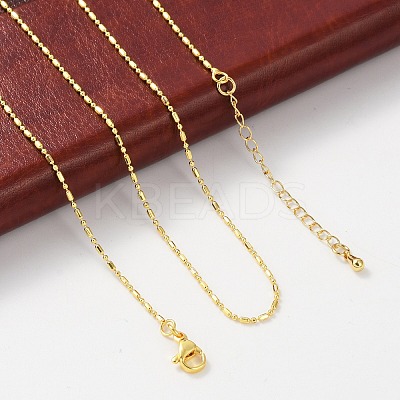 Brass Ball Chain Necklaces for Women NJEW-D302-32G-1