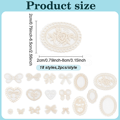 36Pcs 18 Styles Computerized Embroidery Cloth Iron on/Sew on Patches DIY-AN0001-24-1