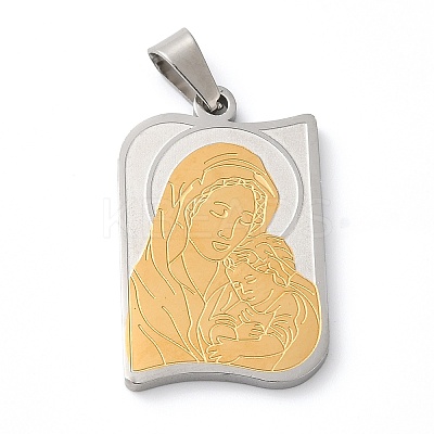 Mother's Day Theme PVD Vacuum Plating 304 Stainless Steel Pendants STAS-D069-01B-GP-1