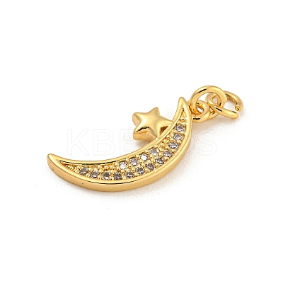 Rack Plating Brass Micro Pave Cubic Zirconia Pendants KK-G513-15G-1