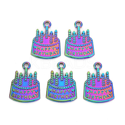 Rainbow Color Alloy Pendants PALLOY-S180-260-NR-1