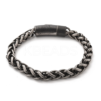 304 Stainless Steel Wheat Chains Bracelets for Women Men BJEW-A031-04D-AS-1
