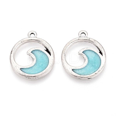 Ocean Theme Alloy Enamel Pendants ENAM-CJC0022-14B-AS-1