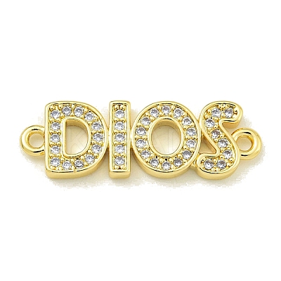 Rack Plating Brass Pave Clear Cubic Zirconia DIOS Links KK-U029-17G-1