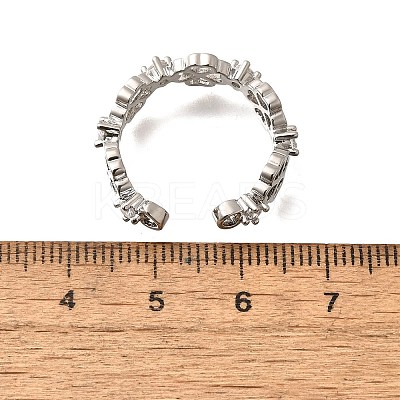 Brass Micro Pave Cubic Zirconia Cuff Rings for Women RJEW-Q008-01P-02-1