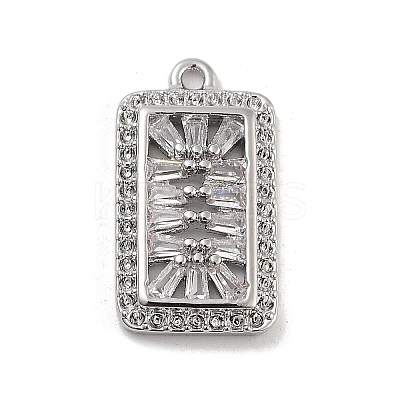 Brass with Clear Cubic Zirconia Pendants LS-KK-Z061-21C-P-1