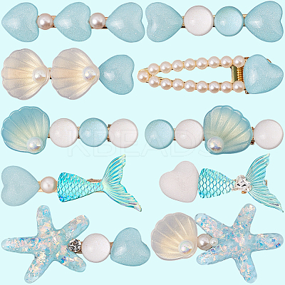 2 Bags 2 Styles Resin & Alloy Alligator Hair Clips AJEW-CY0001-39D-1