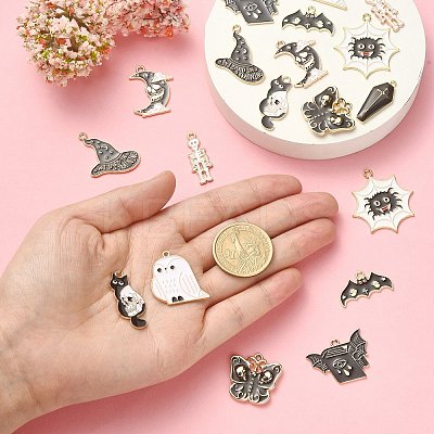 20Pcs 10 Styles Alloy Enamel Pendants ENAM-CJ0004-33-1