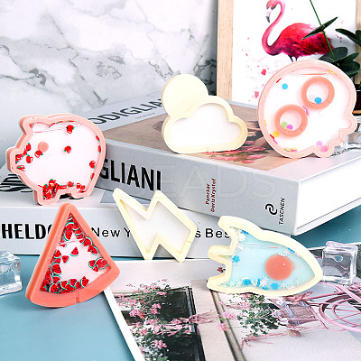 DIY Pig Shaker/Quicksand Jewelry Silicone Molds DIY-I057-12-1