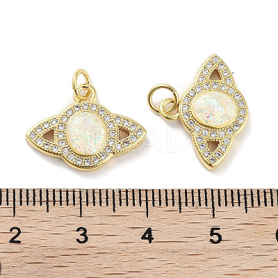 Brass Micro Pave Clear Cubic Zirconia Pendants KK-L213-037G-1