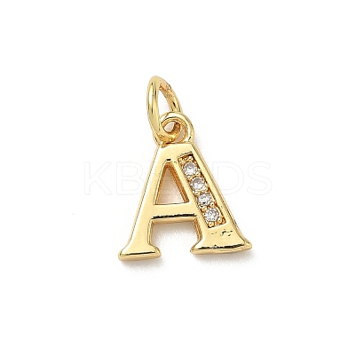 Brass Micro Pave Cubic Zirconia Charms KK-I382-03G-1