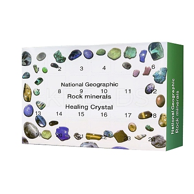 24 Grids Raw Rough Natural Healing Crystal Gemstone Blind Boxes for Christmas AJEW-WH0460-007-1