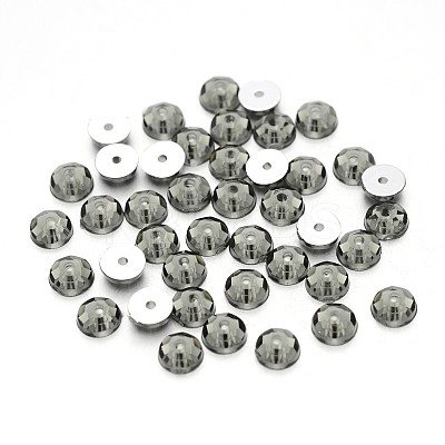 Back Plated Faceted Half Round Taiwan Acrylic Rhinestone Beads ACRT-M08-5-04-1