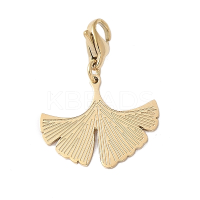 304 Stainless Steel Ginkgo Leaf Pendant Decoration STAS-S165-26G-1