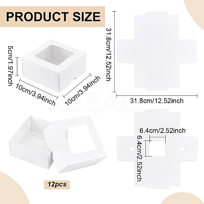 Square Kraft Paper Storage Gift Boxes CON-WH0095-100B-01-1