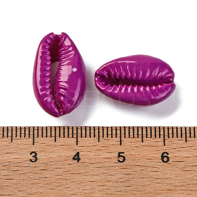 Baking Paint Cowrie Shell Beads SSHEL-M023-01F-1