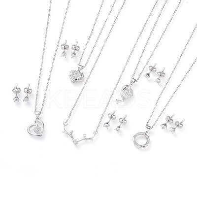 304 Stainless Steel Jewelry Sets SJEW-F211-04-P-1