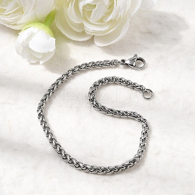 Tarnish Resistant 304 Stainless Steel Wheat Chain Bracelets LS-BJEW-M187-12-G-1