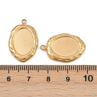 304 Stainless Steel Pendant Cabochon Settings STAS-L303-30G-1