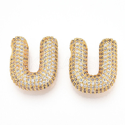 Brass Micro Pave Cubic Zirconia Pendants KK-N254-06G-U-1