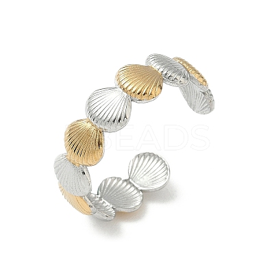 304 Stainless Steel Double Color Cuff Rings LS-RJEW-S635-01GP-C-1