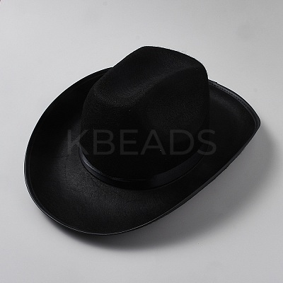 Non-woven Fabrics & Polyester Western Cowboy Hat for Men AJEW-WH0455-365A-1