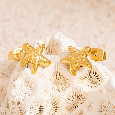 304 Stainless Steel Stud Earrings EJEW-C162-02B-G-1