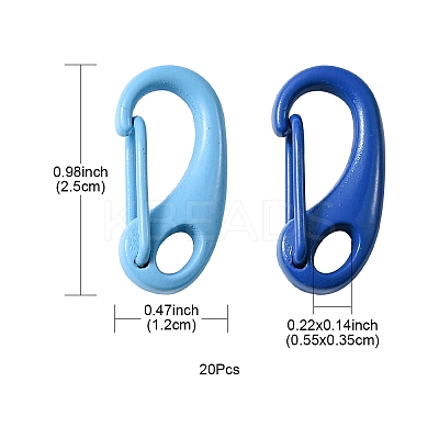 20Pcs Spray Painted Alloy Push Gate Snap Keychain Clasp Findings FIND-YW0001-74-1
