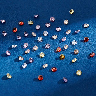 300Pcs 6 Colors Diamond Shape Grade A Cubic Zirconia Cabochons ZIRC-PH0001-43B-02-1