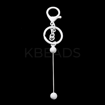 Spray Painted Alloy Bar Beadable Keychain for Jewelry Making DIY Crafts KEYC-A011-02G-1