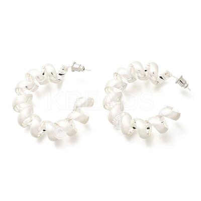 Brass Spiral Laid Stud Earrings for Women LS-EJEW-A121-21S-1