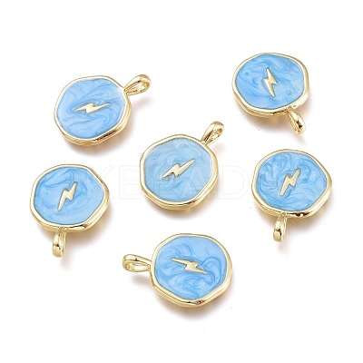 Brass Enamel Pendants KK-K248-03G-1