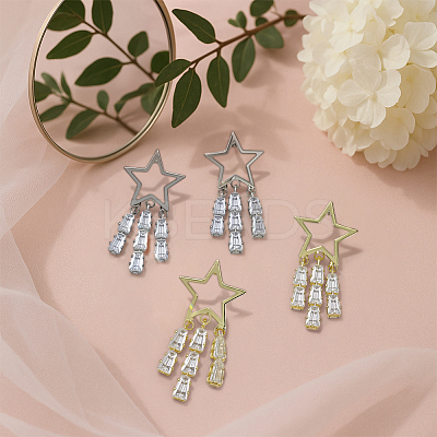 2 Pairs 2 Colors Alloy Enamel Dangle Stud Earrings EJEW-HY0001-20-1