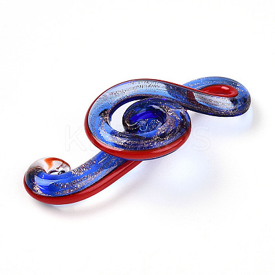 Handmade Gold Sand Lampwork Big Pendants LAMP-T023-08B-1