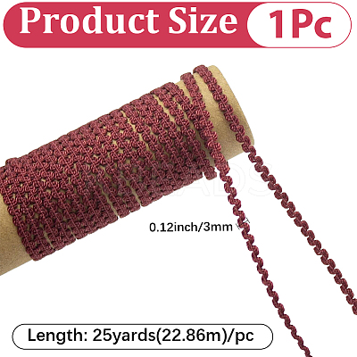 25 Yards Nylon Wavy Fringe Lace Trim Ribbon OCOR-GF0004-30B-1