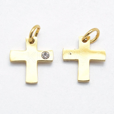 316 Surgical Stainless Steel Tiny Cross Charms STAS-K178-03G-1