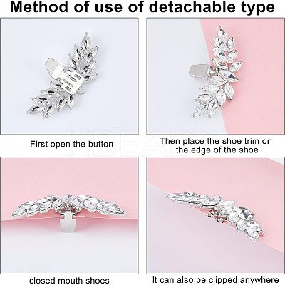 1Pair Alloy Rhinestone Shoe Buckle Clasps FIND-FG0001-18-1