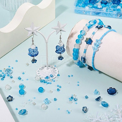 Transparent Spray Paint & Baking Paint Crackle Glass Beads GLAA-TA0003-45-1
