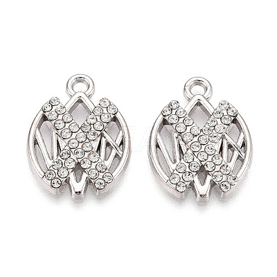 Alloy Rhinestone Pendants FIND-N008-04P-1