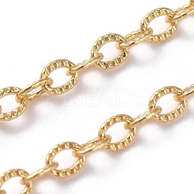 Soldered Brass Textured Cable Chains CHC-G005-01G-1