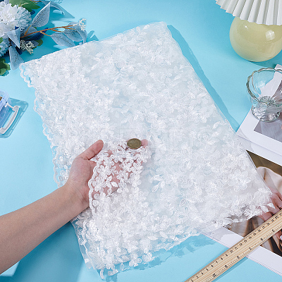 Polyester Mesh Lace Fabric DIY-WH0661-54-1