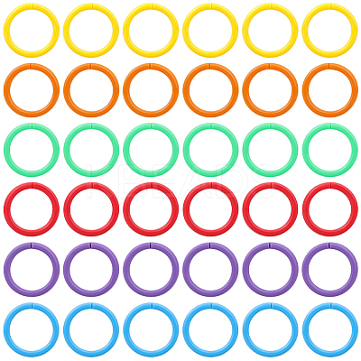 120Pcs 6 colors Plastic Loose Leaf Book Binder Rings KY-CP0001-25B-1