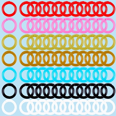 210Pcs 7 colors Plastic Loose Leaf Book Binder Rings KY-CP0001-25A-1