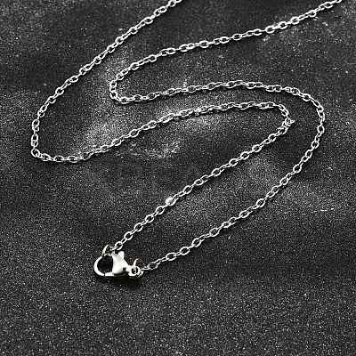 Non-Tarnish 304 Stainless Steel Cable Chain Necklaces NJEW-F248-23B-P-1