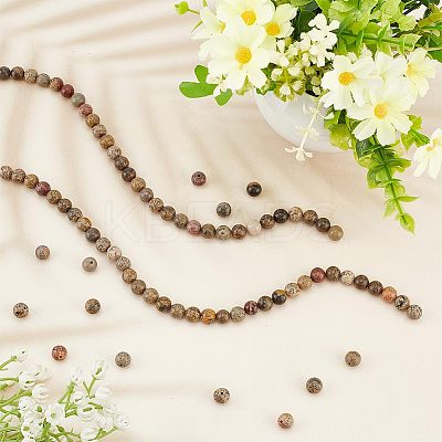 2 Strands Round Natural Dendritic Jasper Beads Strands G-OC0004-31-1