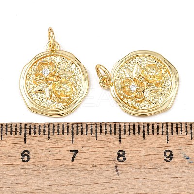 Brass Micro Pave Cubic Zirconia Pendants KK-G544-31G-1
