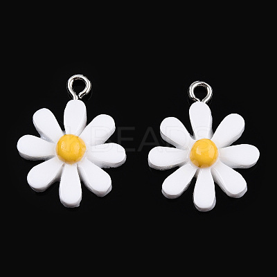 Opaque Resin Pendants X-RESI-WH0037-01B-1